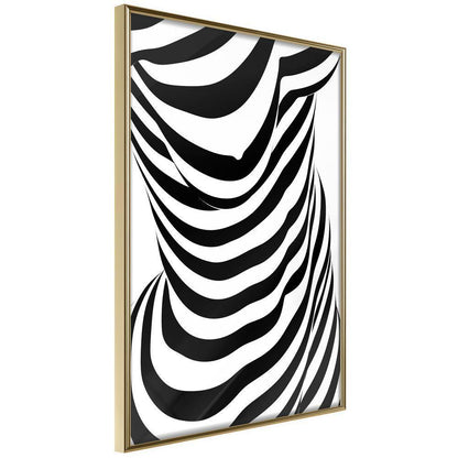Black and White Framed Poster - Bodypainting-artwork for wall with acrylic glass protection