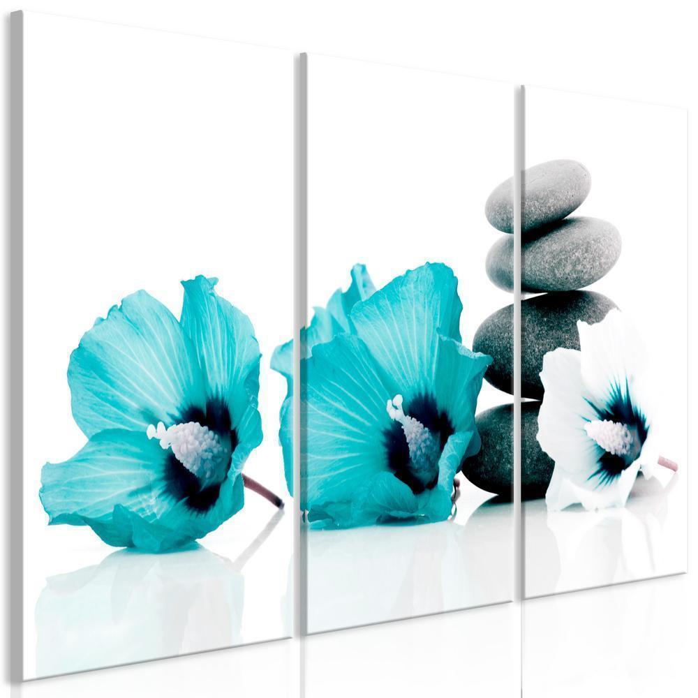 Canvas Print - Calm Mallow (3 Parts) Turquoise-ArtfulPrivacy-Wall Art Collection