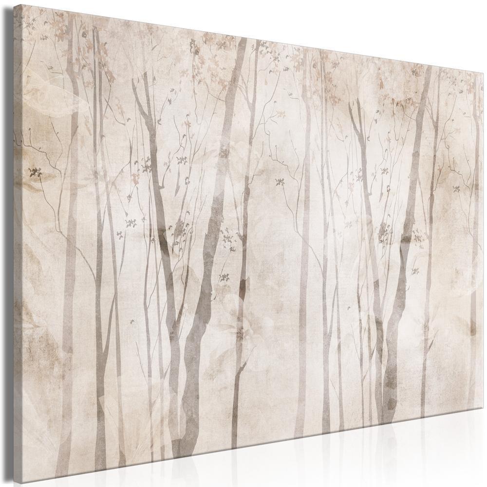 Canvas Print - Beige Forest of Thoughts (1 Part) Wide-ArtfulPrivacy-Wall Art Collection