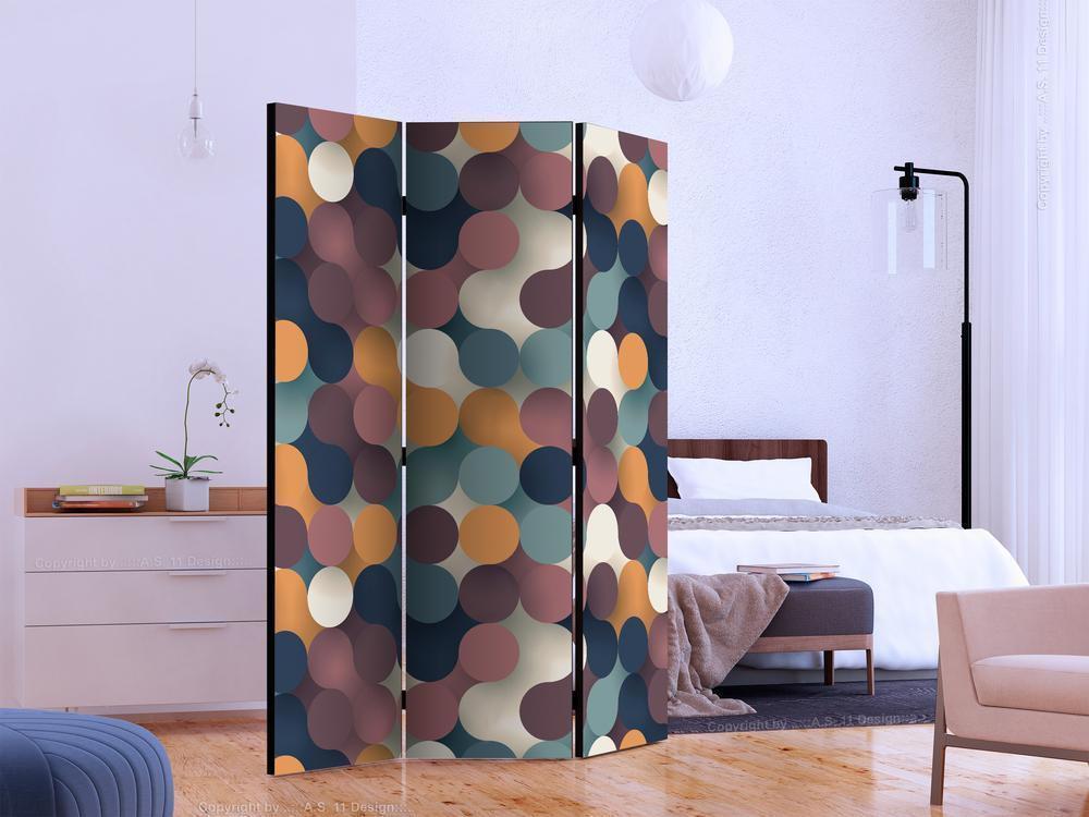 Decorative partition-Room Divider - Colourful Particles-Folding Screen Wall Panel by ArtfulPrivacy