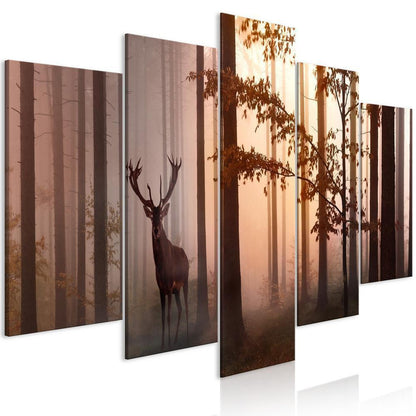 Canvas Print - Morning (5 Parts) Wide Brown-ArtfulPrivacy-Wall Art Collection