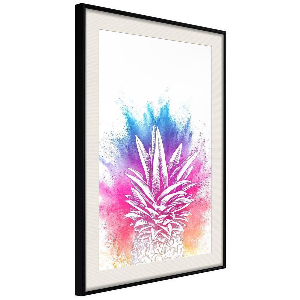 Botanical Wall Art - Rainbow Pineapple Crown-artwork for wall with acrylic glass protection