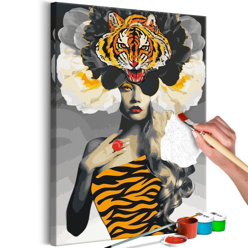 Start learning Painting - Paint By Numbers Kit - Eye of the Tiger - new hobby