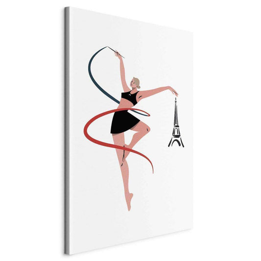 Canvas Print - Rhythmic Gymnastics - Illustration of a Woman With a Ribbon