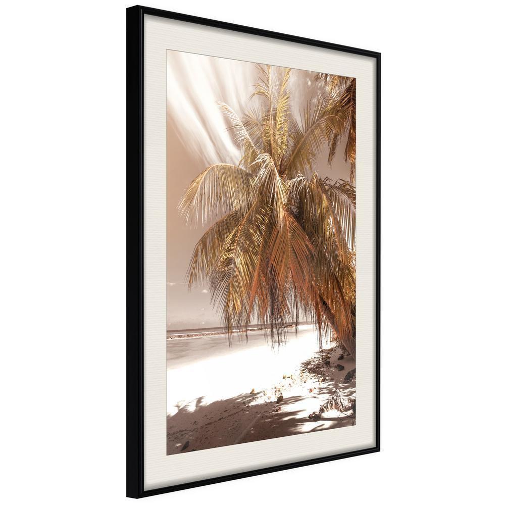 Framed Art - Paradise in Sepia-artwork for wall with acrylic glass protection