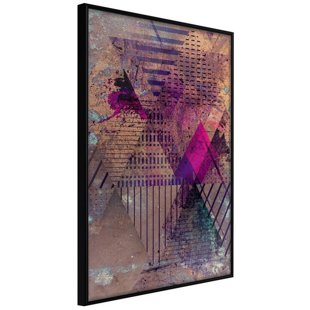 Abstract Poster Frame - Pink Patchwork I-artwork for wall with acrylic glass protection