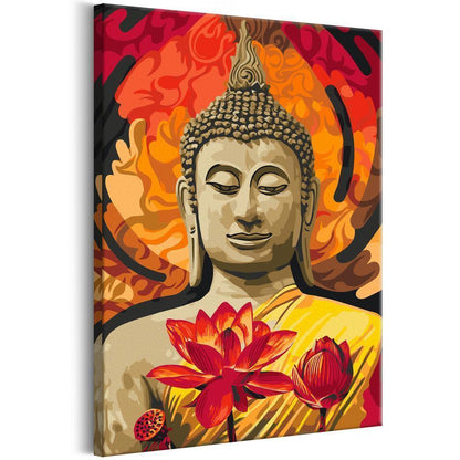 Start learning Painting - Paint By Numbers Kit - Fiery Buddha - new hobby
