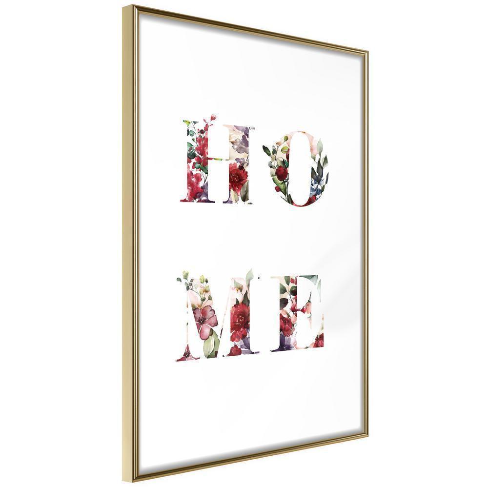 Typography Framed Art Print - Floral Home-artwork for wall with acrylic glass protection