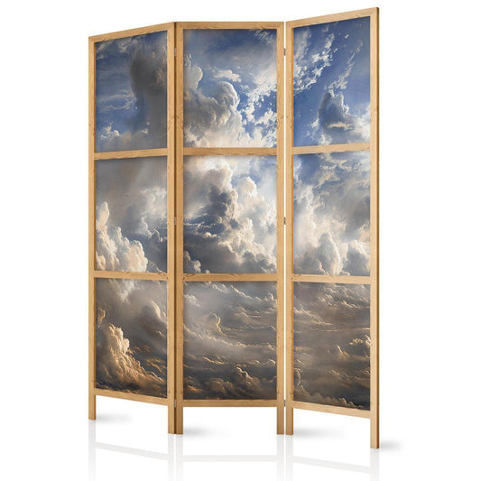 Japanese Room Divider - Golden Reflections on Clouds Foretelling Dusk