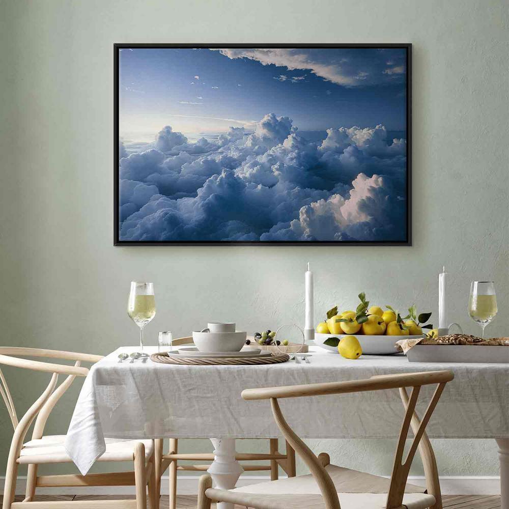 Canvas Print - Aerial Landscapes: Rays Lighting Up Fluffy Cloud Formations