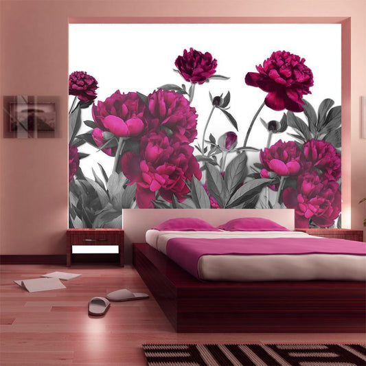 Wall Mural - Lush Meadow - Natural Energetic Flowers on a Bright Background-Wall Murals-ArtfulPrivacy