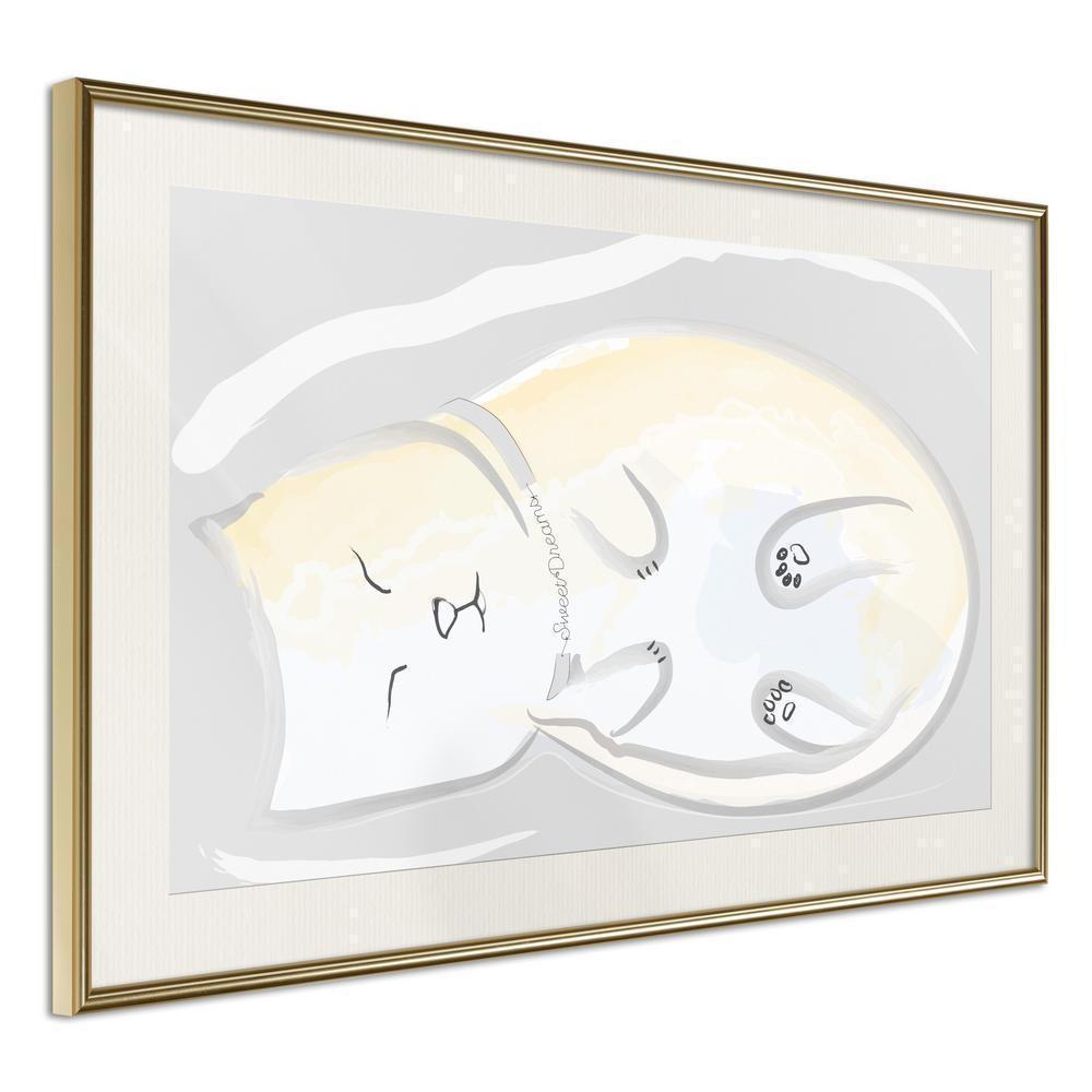 Nursery Room Wall Frame - Happy Kitty-artwork for wall with acrylic glass protection