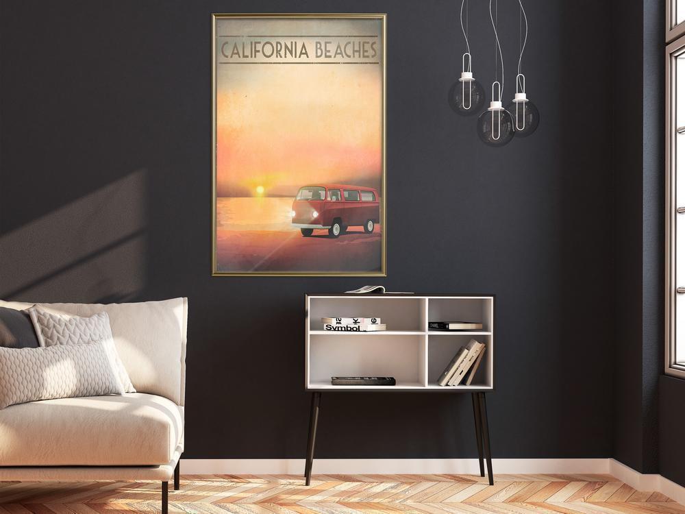 Typography Framed Art Print - Old Bus-artwork for wall with acrylic glass protection