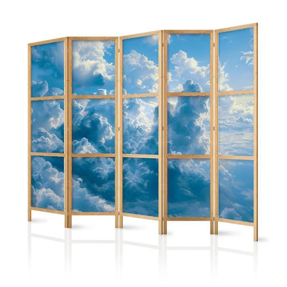 Japanese Room Divider - Ocean in the Air: Waving Clouds Reflecting Morning Light