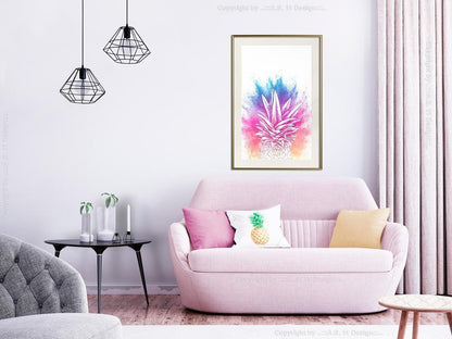 Botanical Wall Art - Rainbow Pineapple Crown-artwork for wall with acrylic glass protection