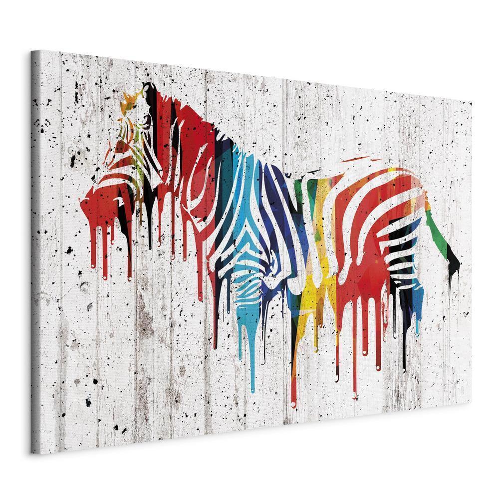 Canvas Print - Colourful Zebra-ArtfulPrivacy-Wall Art Collection