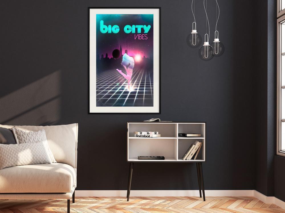 Typography Framed Art Print - Night Fever-artwork for wall with acrylic glass protection