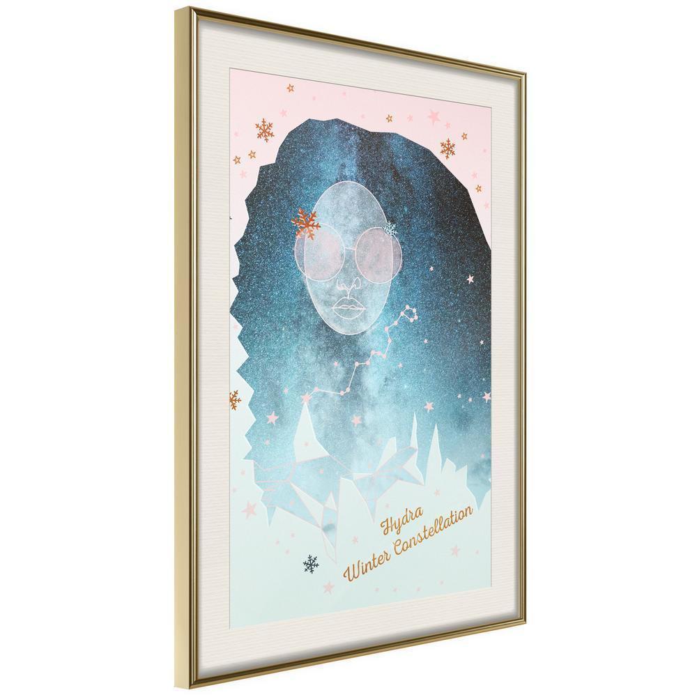 Winter Design Framed Artwork - Winter Constellation-artwork for wall with acrylic glass protection