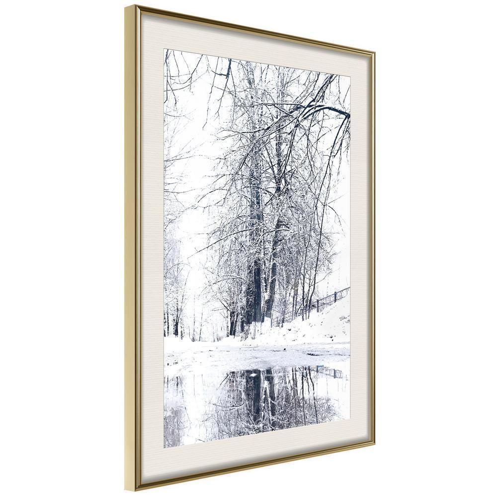 Winter Design Framed Artwork - Snowy Park-artwork for wall with acrylic glass protection