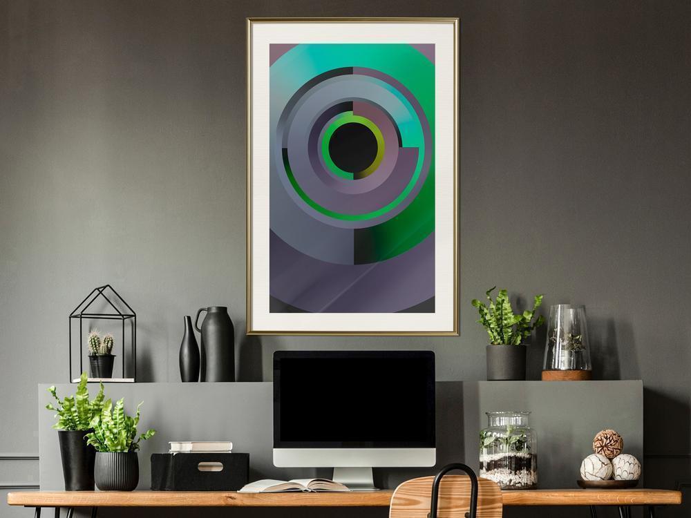 Abstract Poster Frame - Green Record-artwork for wall with acrylic glass protection