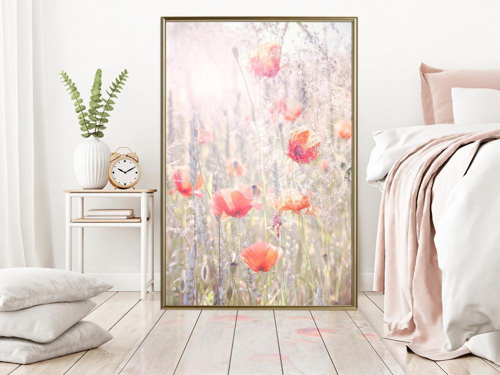 Botanical Wall Art - Poppies-artwork for wall with acrylic glass protection