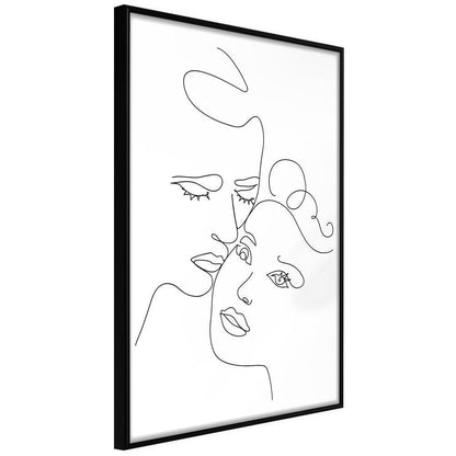Black and White Framed Poster - Soulmates-artwork for wall with acrylic glass protection