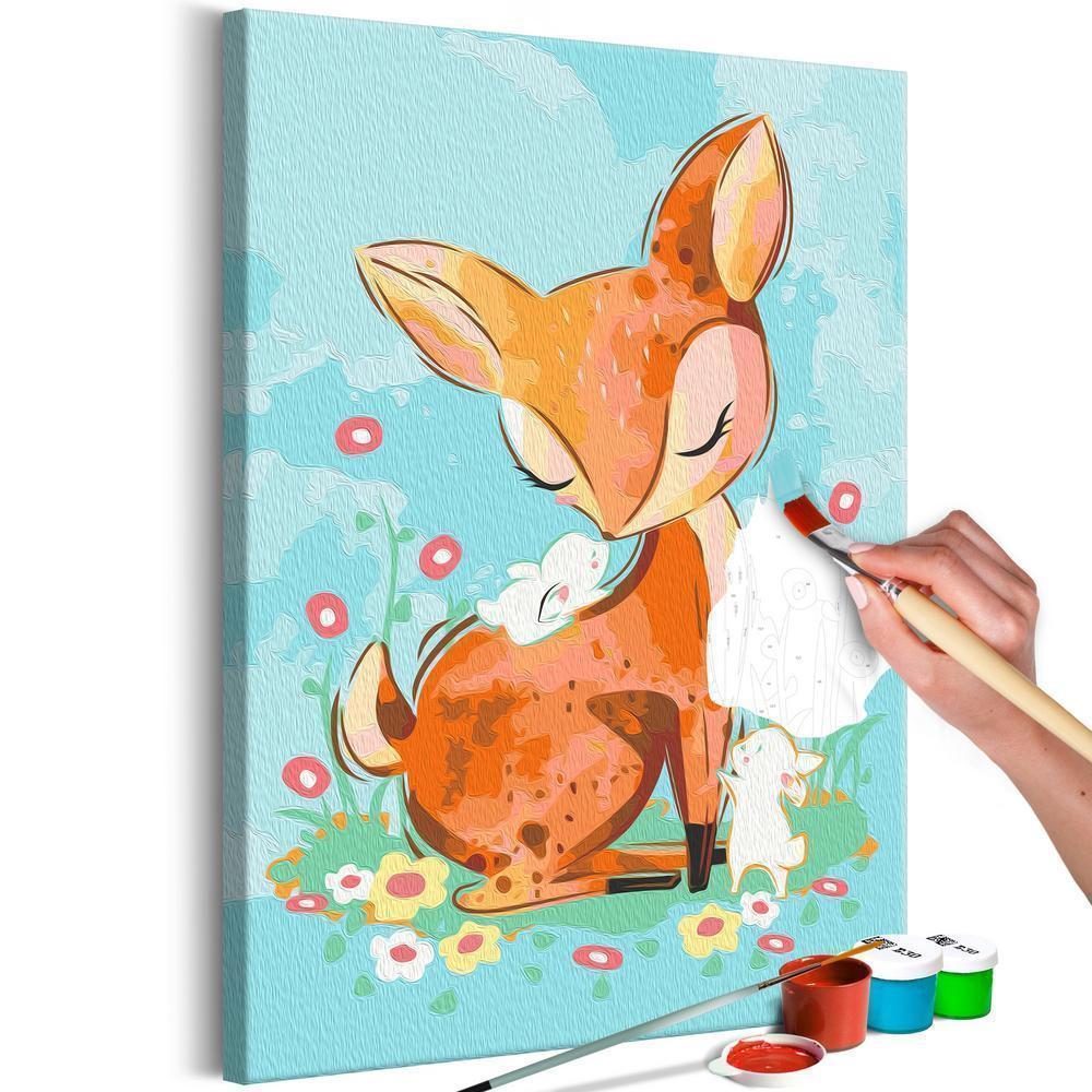 Start learning Painting - Paint By Numbers Kit - Doe in the Meadow - new hobby