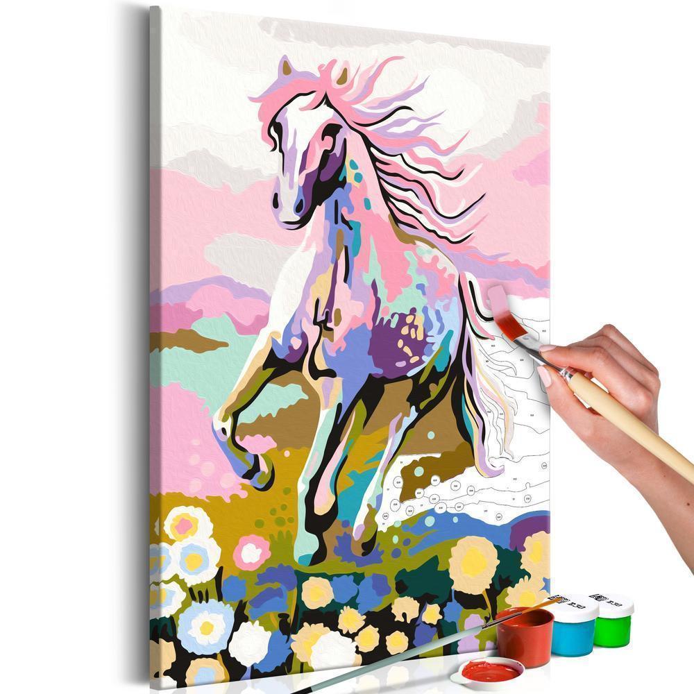 Start learning Painting - Paint By Numbers Kit - Fairytale Horse - new hobby