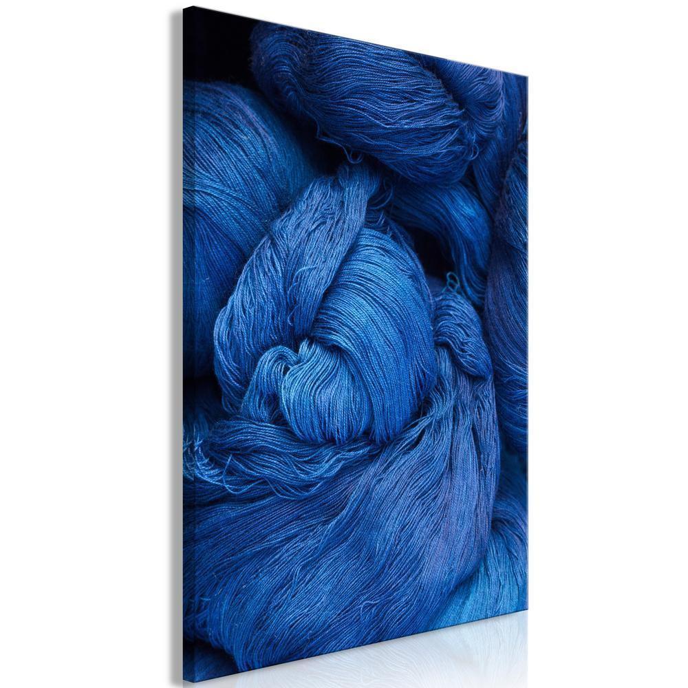 Canvas Print - Blue Worsted (1 Part) Vertical-ArtfulPrivacy-Wall Art Collection