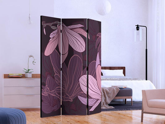 Decorative partition-Room Divider - Dreamy flowers-Folding Screen Wall Panel by ArtfulPrivacy
