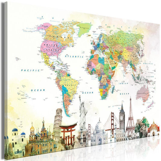 Canvas Print - Wonders of the World (1 Part) Wide-ArtfulPrivacy-Wall Art Collection