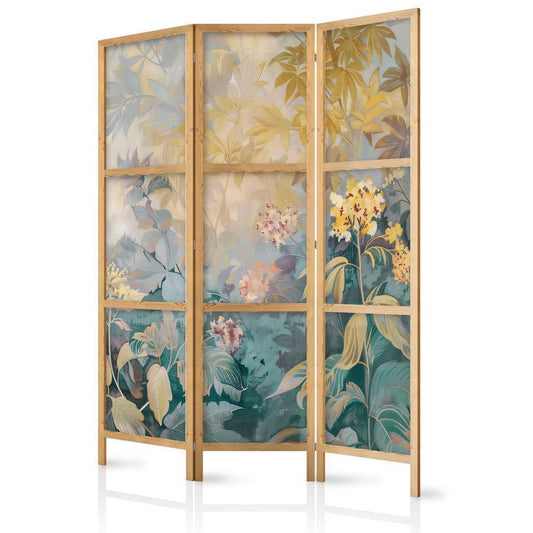 Japanese Room Divider - Tapestry Pattern with Meadow and Flowers - Kilim with a Spring Motif