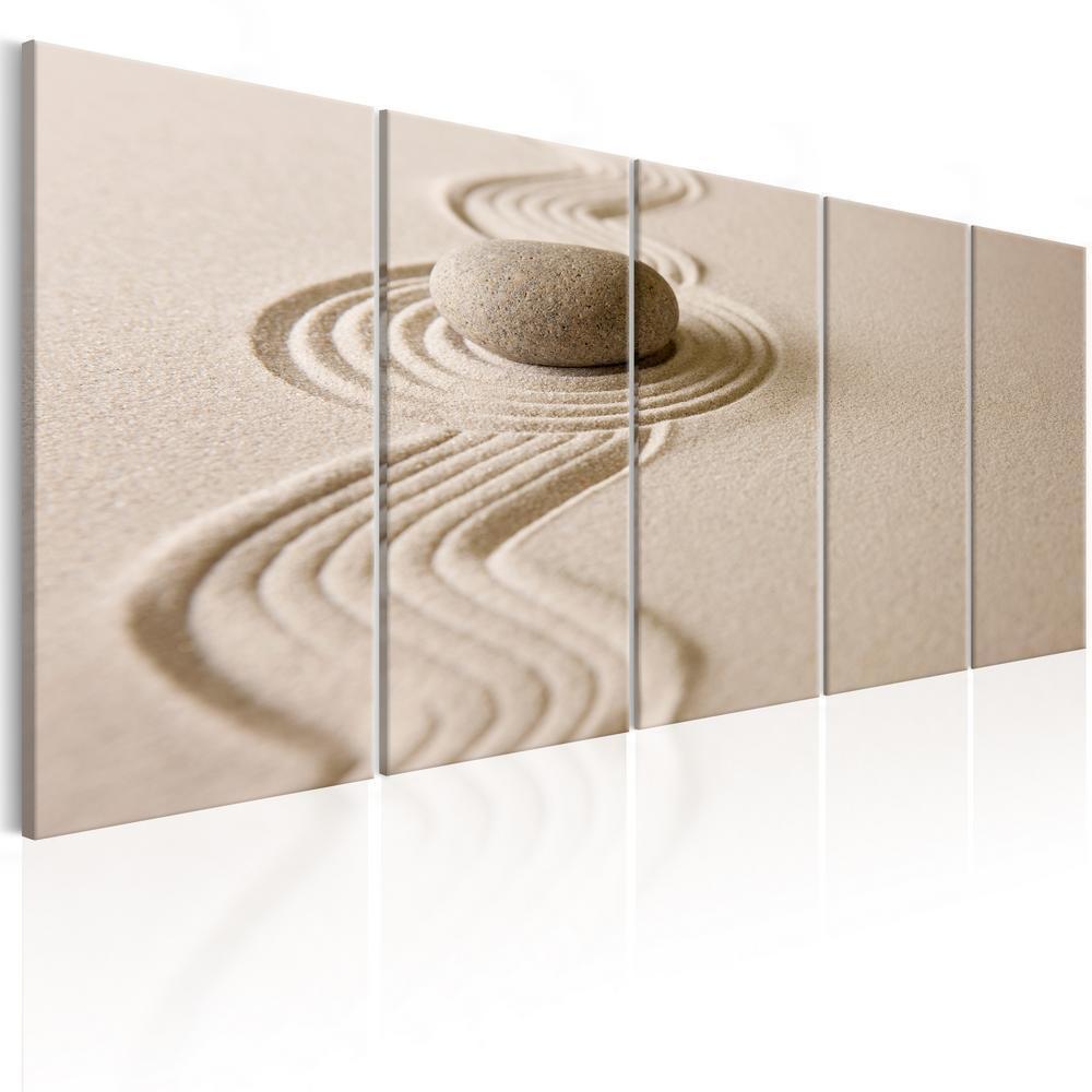 Canvas Print - Zen: Sand and Stone-ArtfulPrivacy-Wall Art Collection