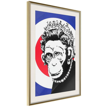 Urban Art Frame - Banksy: Monkey Queen-artwork for wall with acrylic glass protection