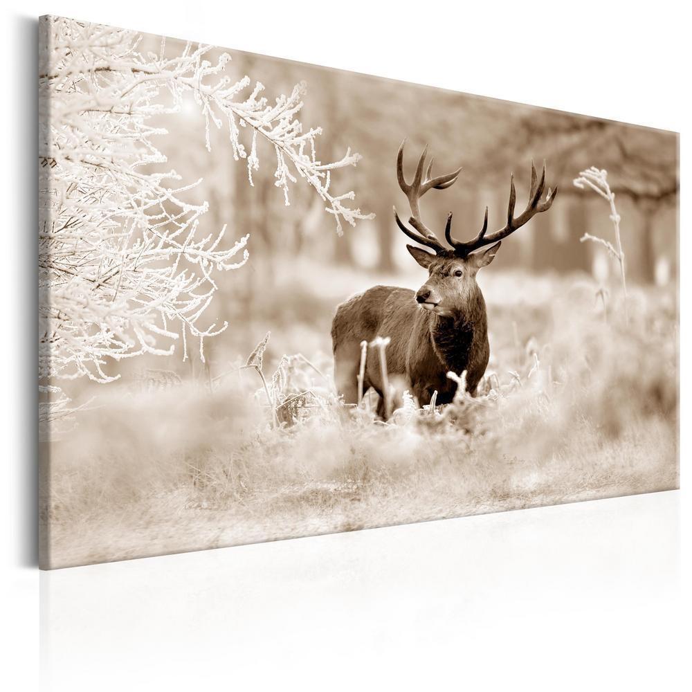 Canvas Print - Deer in Sepia-ArtfulPrivacy-Wall Art Collection