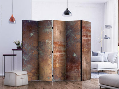 Decorative partition-Room Divider - Rusty Plate II-Folding Screen Wall Panel by ArtfulPrivacy