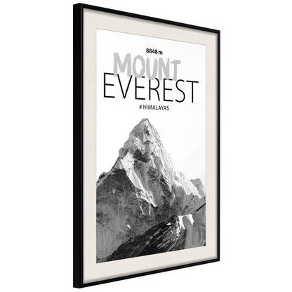 Winter Design Framed Artwork - Peaks of the World: Mount Everest-artwork for wall with acrylic glass protection