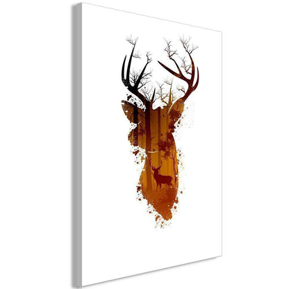 Canvas Print - Deer in the Morning (1 Part) Vertical-ArtfulPrivacy-Wall Art Collection