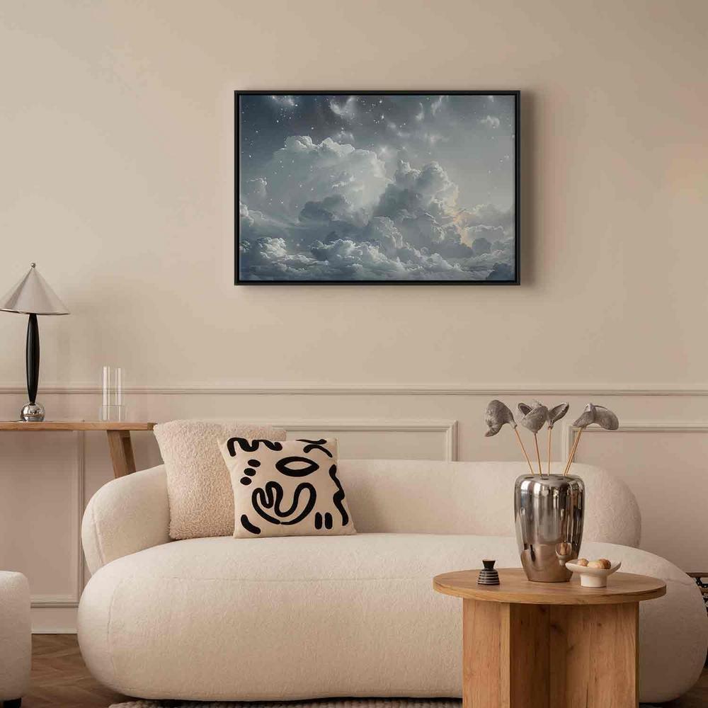 Canvas Print - Astral Calm: Stars Scattered Over Delicate Clouds