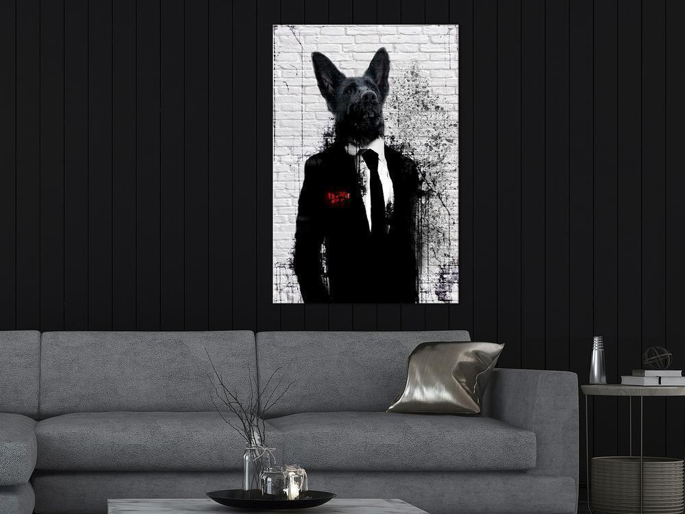 Canvas Print - Businessman Dog (1 Part) Vertical-ArtfulPrivacy-Wall Art Collection