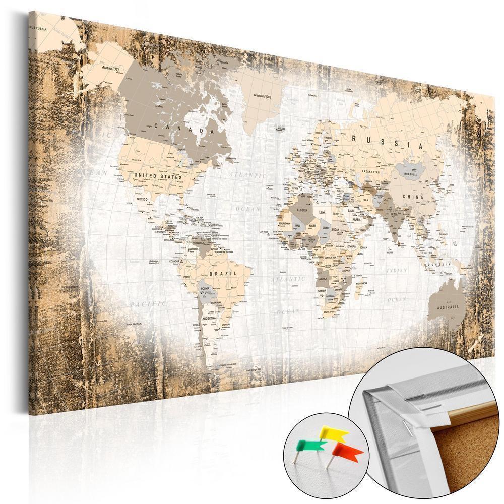 Cork board Canvas with design - Decorative Pinboard - Enclave of the World-ArtfulPrivacy