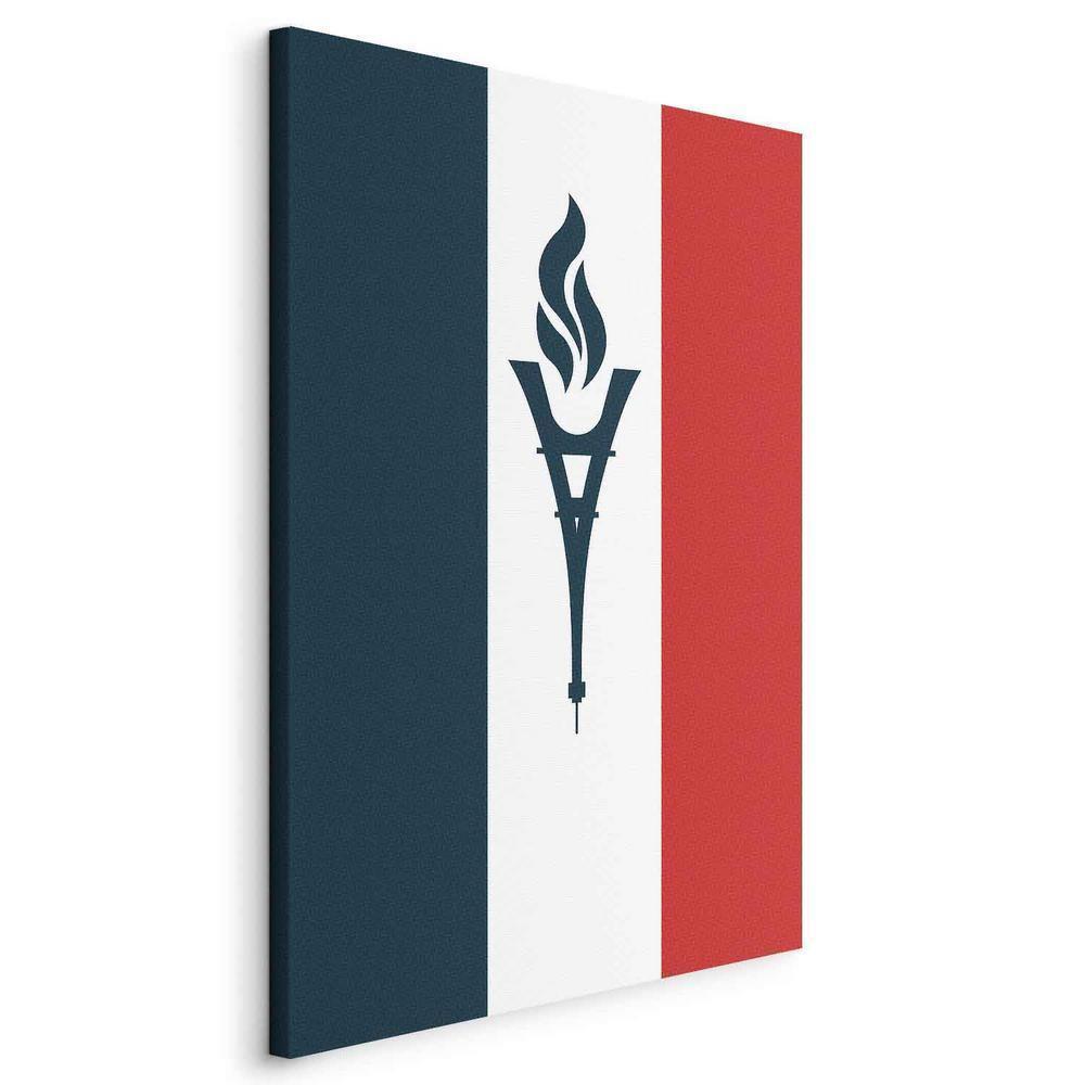 Canvas Print - Torch Against the Backdrop of the French Flag