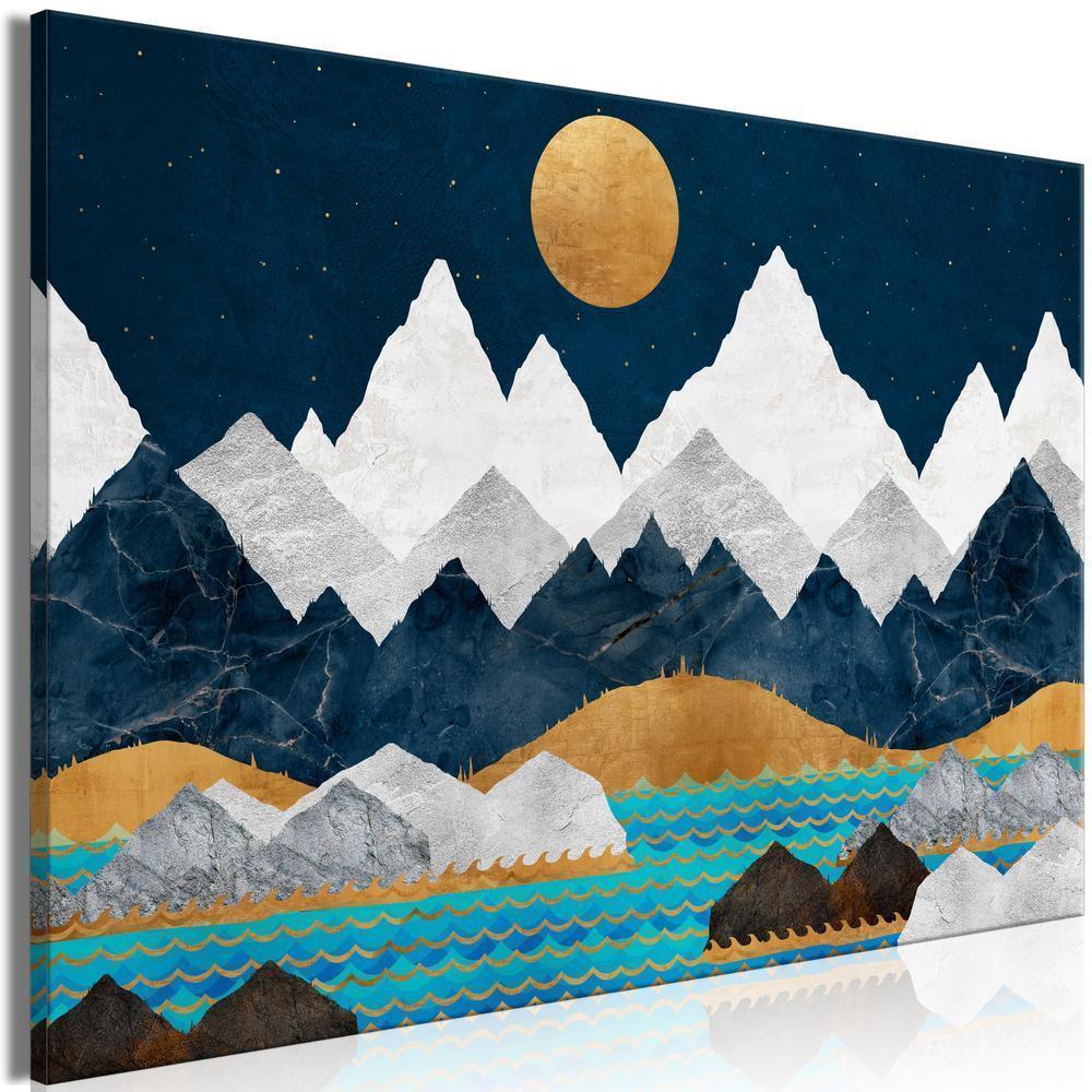 Canvas Print - Night in the Mountains (1 Part) Wide-ArtfulPrivacy-Wall Art Collection