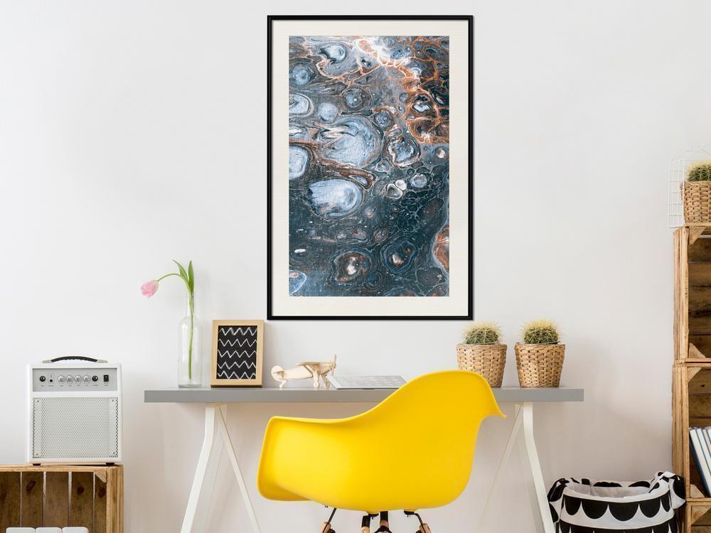 Abstract Poster Frame - Surface of the Unknown Planet I-artwork for wall with acrylic glass protection