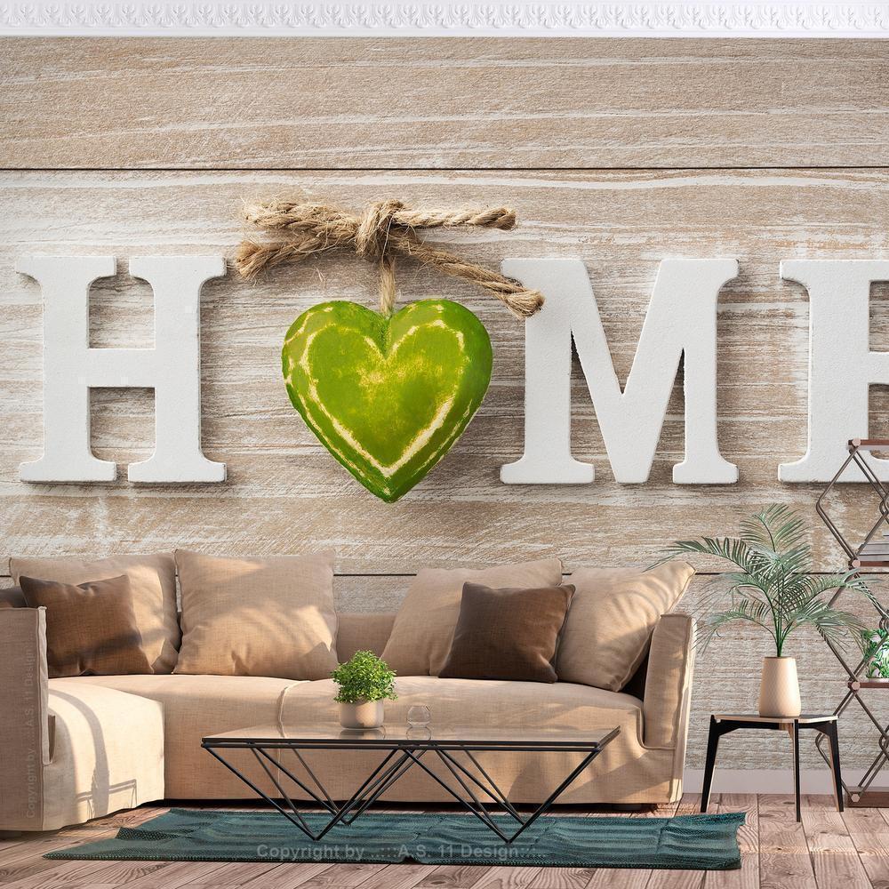 Wall Mural - Home Heart (Green)-Wall Murals-ArtfulPrivacy