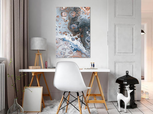 Canvas Print - Blue Sienna Marble (1 Part) Vertical-ArtfulPrivacy-Wall Art Collection