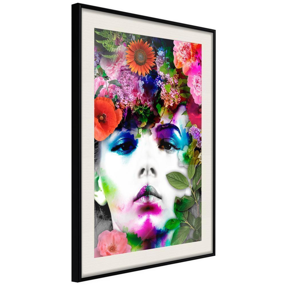 Wall Decor Portrait - Flower Coronet-artwork for wall with acrylic glass protection