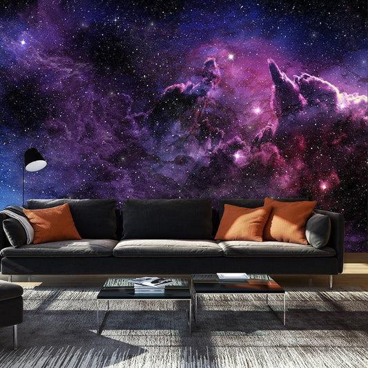 Wall Mural - Purple Nebula-Wall Murals-ArtfulPrivacy