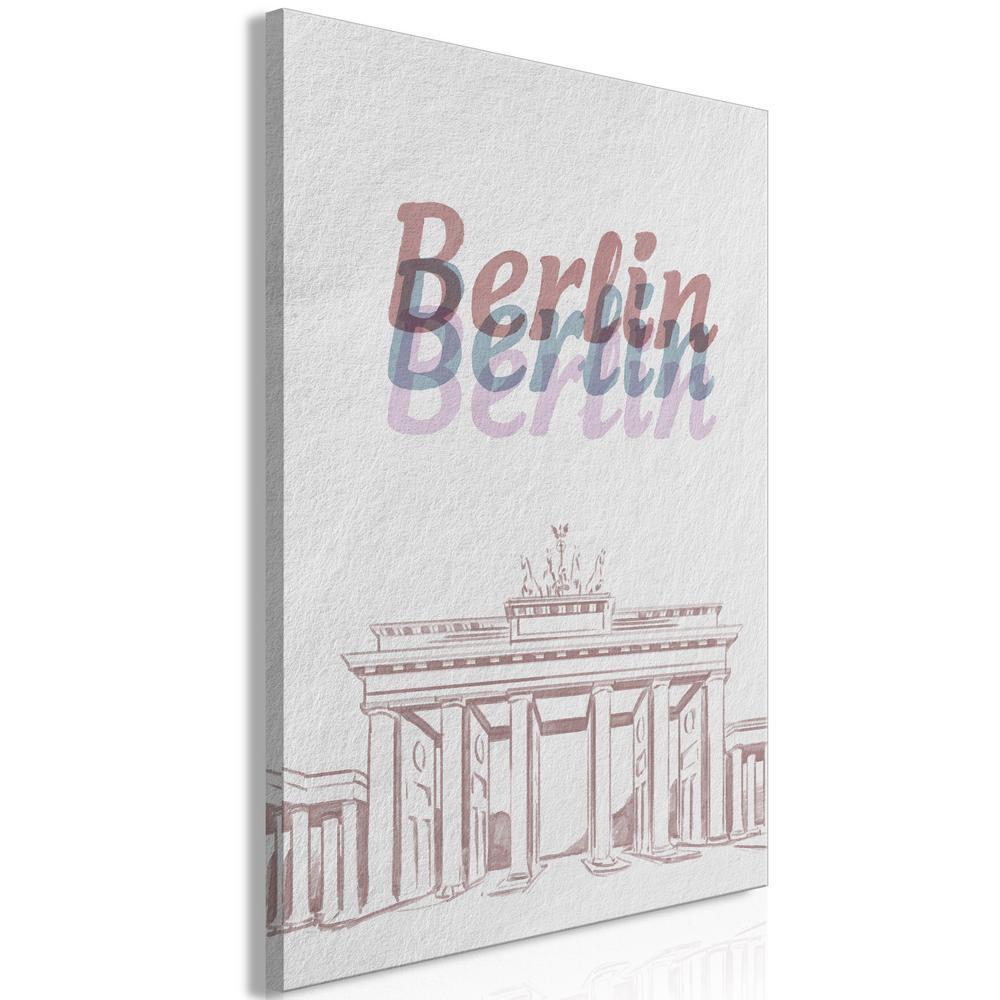 Canvas Print - Berlin in Watercolours (1 Part) Vertical-ArtfulPrivacy-Wall Art Collection