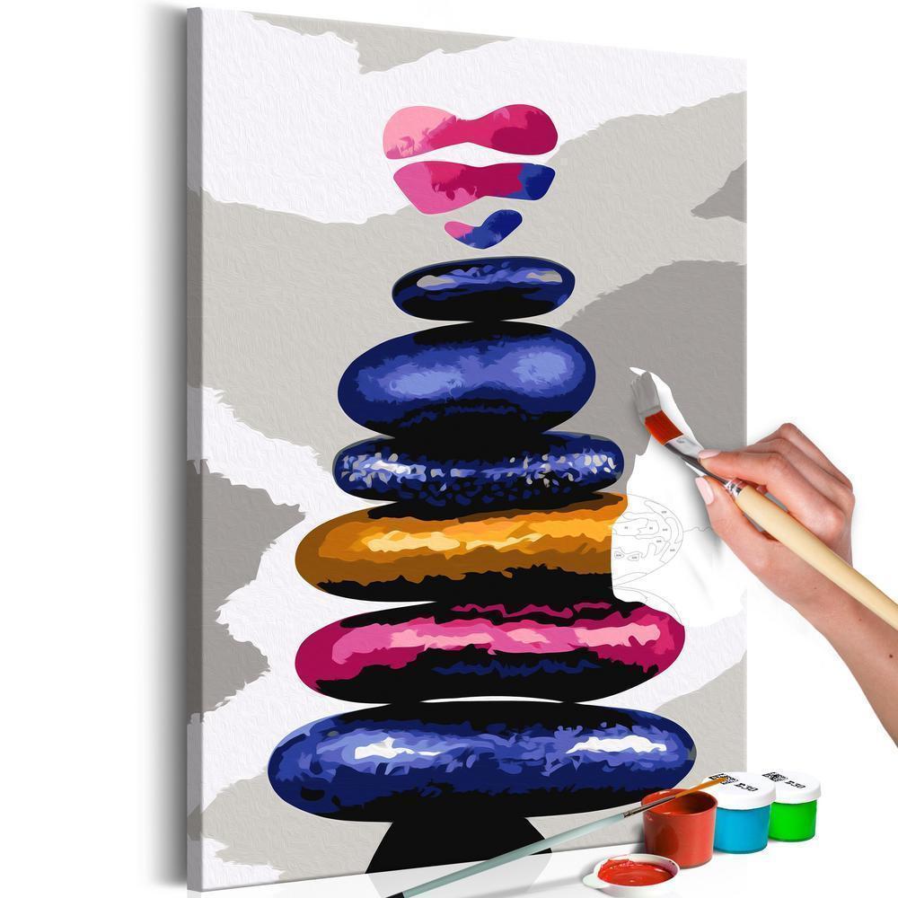 Start learning Painting - Paint By Numbers Kit - Colored Pebbles - new hobby
